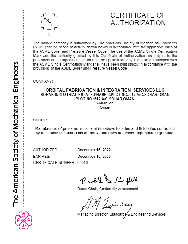 ASME Certification | OFIS Group